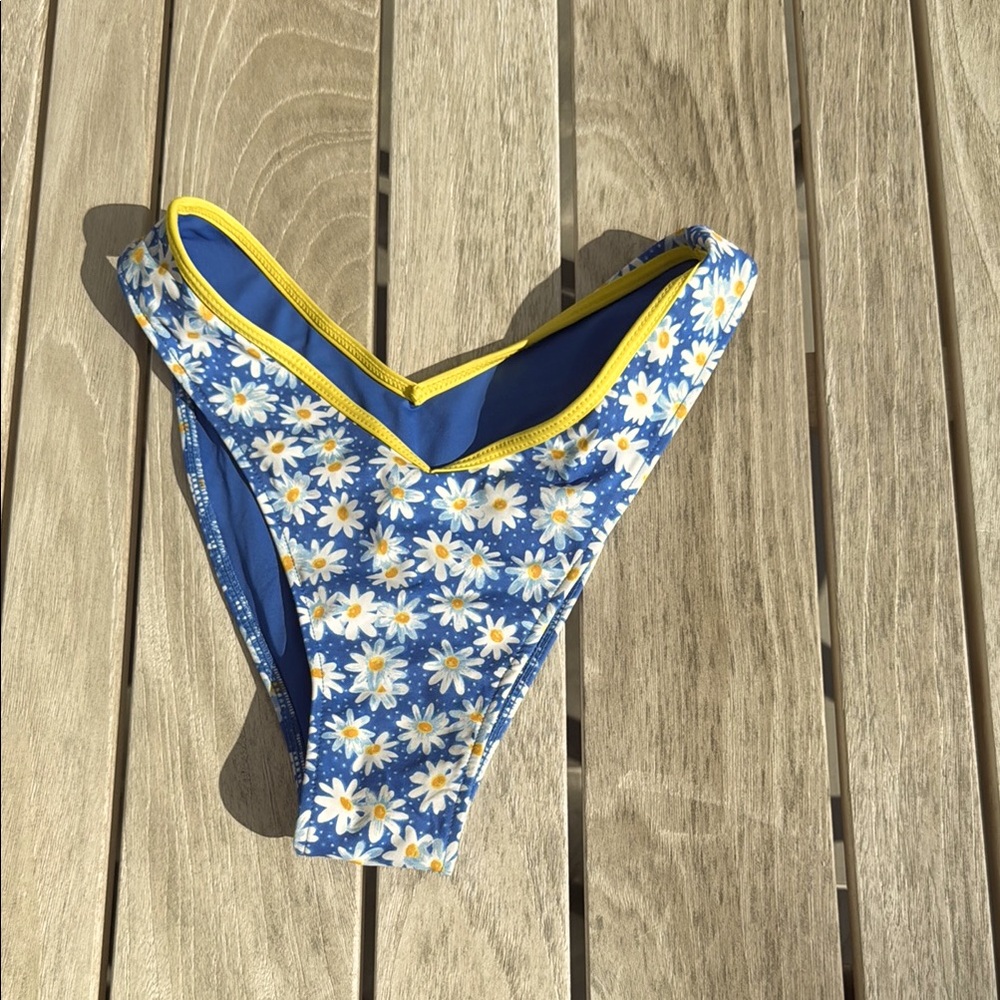 Frankie's Bikinis Blue Daisy Bikini Bottom